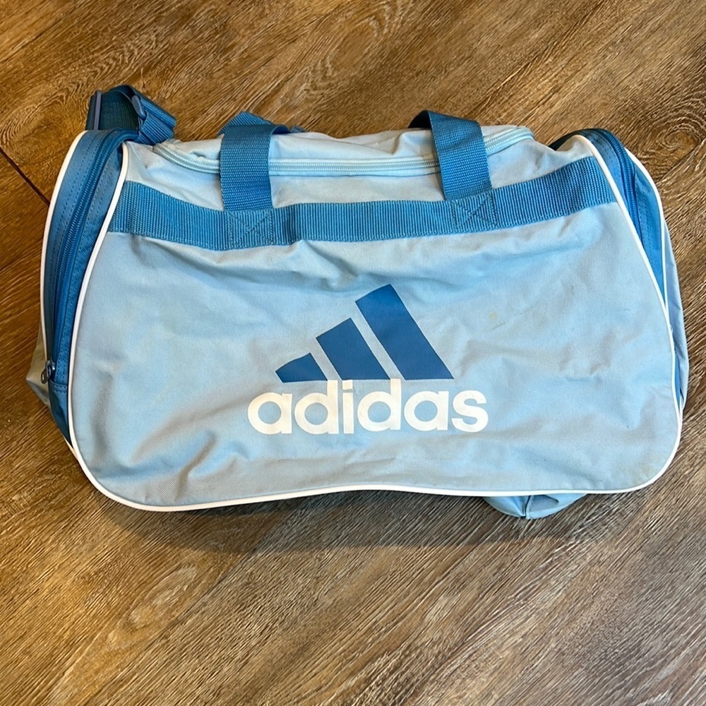 Adidas Diablo Gym Bag Small light blue, for him, like new.